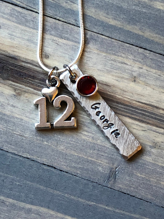 12th Birthday Necklace, Gift for Girl, Personalized Necklace, Birthstone Necklace, Gift for Girl's 12th birday, Turning 12, Add a Charm