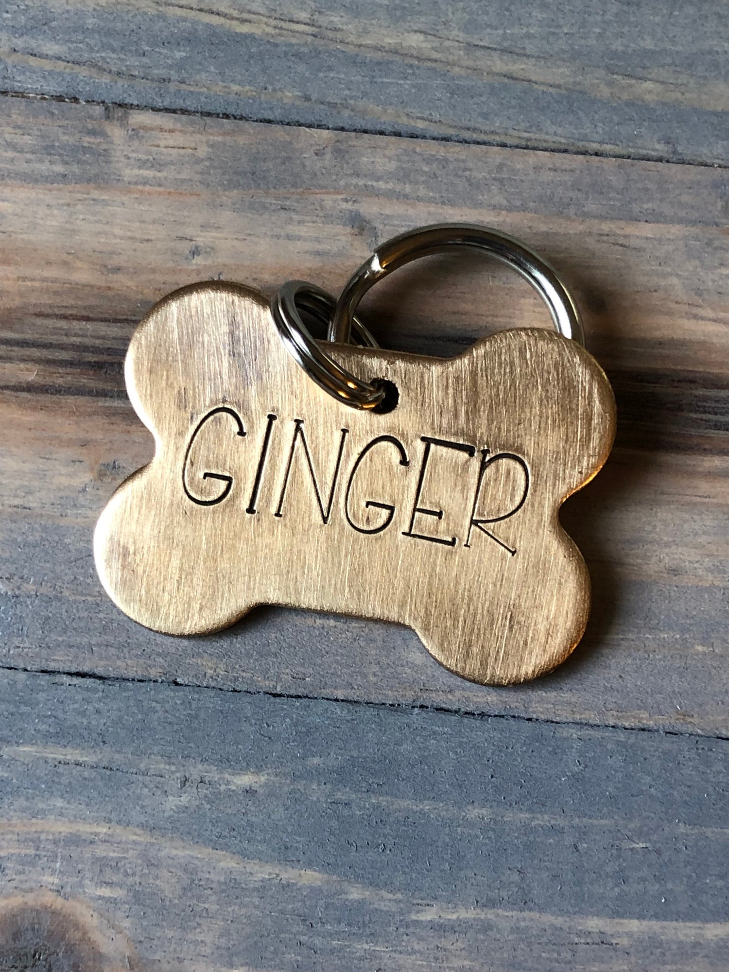 Personalized Bone Dog Tag, Hand Stamped Pet ID, Personalized Dog Tag for Dog, Simple Retro Dog Tag