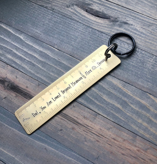 Father's Day Gift for Dad, Birthday Gift for Dad, Keychain for Dad, Tape Measurer, Dad can fix it, Ruler, Loved Beyond Measure, Papa Gift
