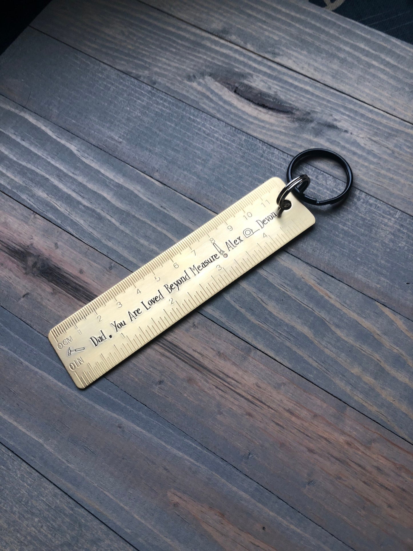 Father&#39;s Day Gift for Dad, Birthday Gift for Dad, Keychain for Dad, Tape Measurer, Dad can fix it, Ruler, Loved Beyond Measure, Papa Gift