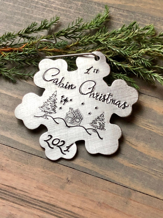 First Cabin Christmas, 1st Cabin Christmas, Ornament for Second Home, New Home Gift, Cottage Ornament, Christmas Ornament for New Home