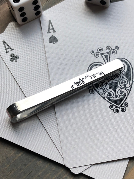 Tie Bar with Skyline of Las Vegas - Sin City Tie Clip - Husband Boyfriend Christmas Gift - Personalized Tie Clip- Tie Tack