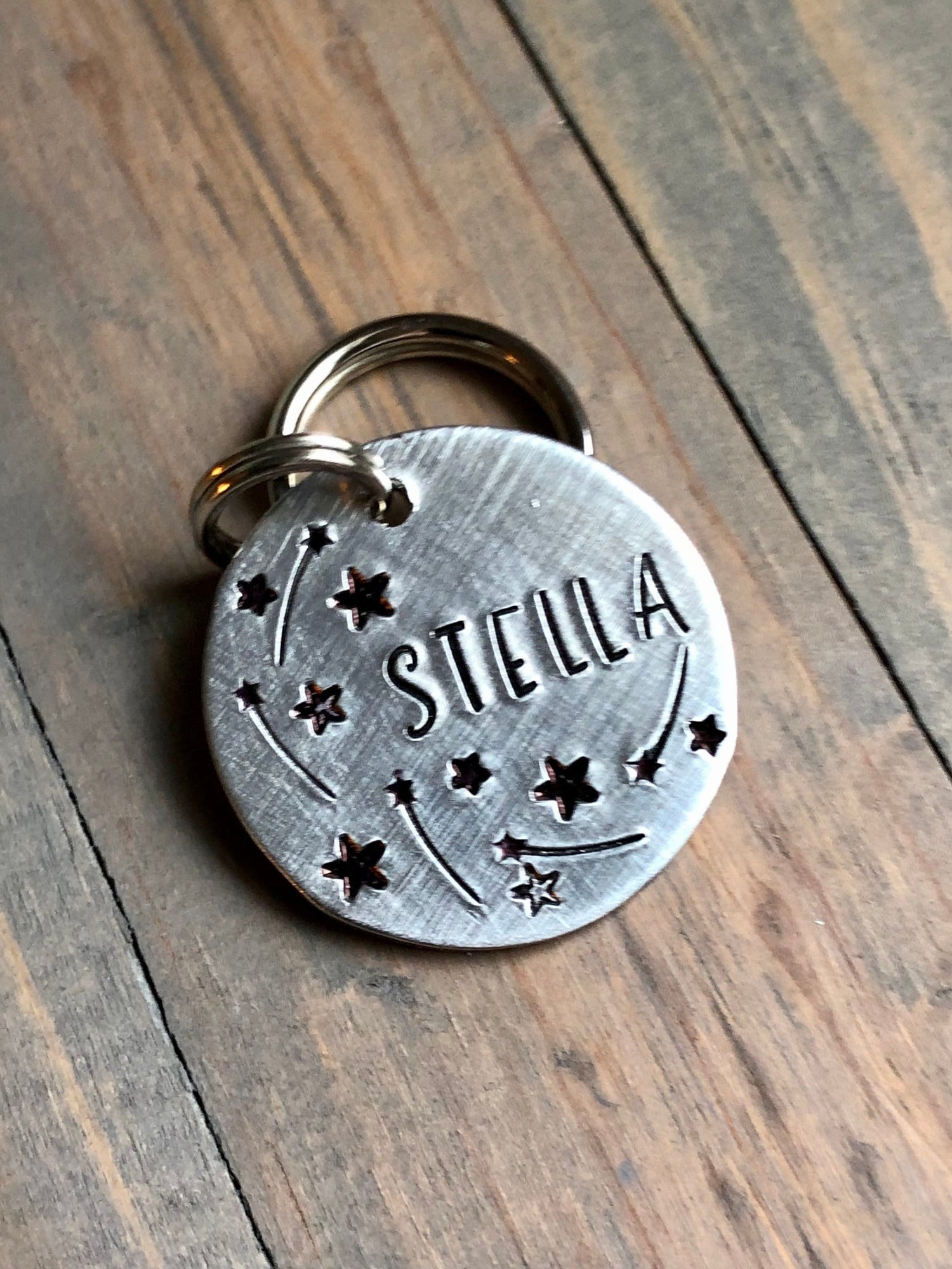 Dog Tag with Stars, Stella, Pet Id Tag with Night Sky, Dog Tag with Shooting Stars, Milky Way Pet Tag for Collar