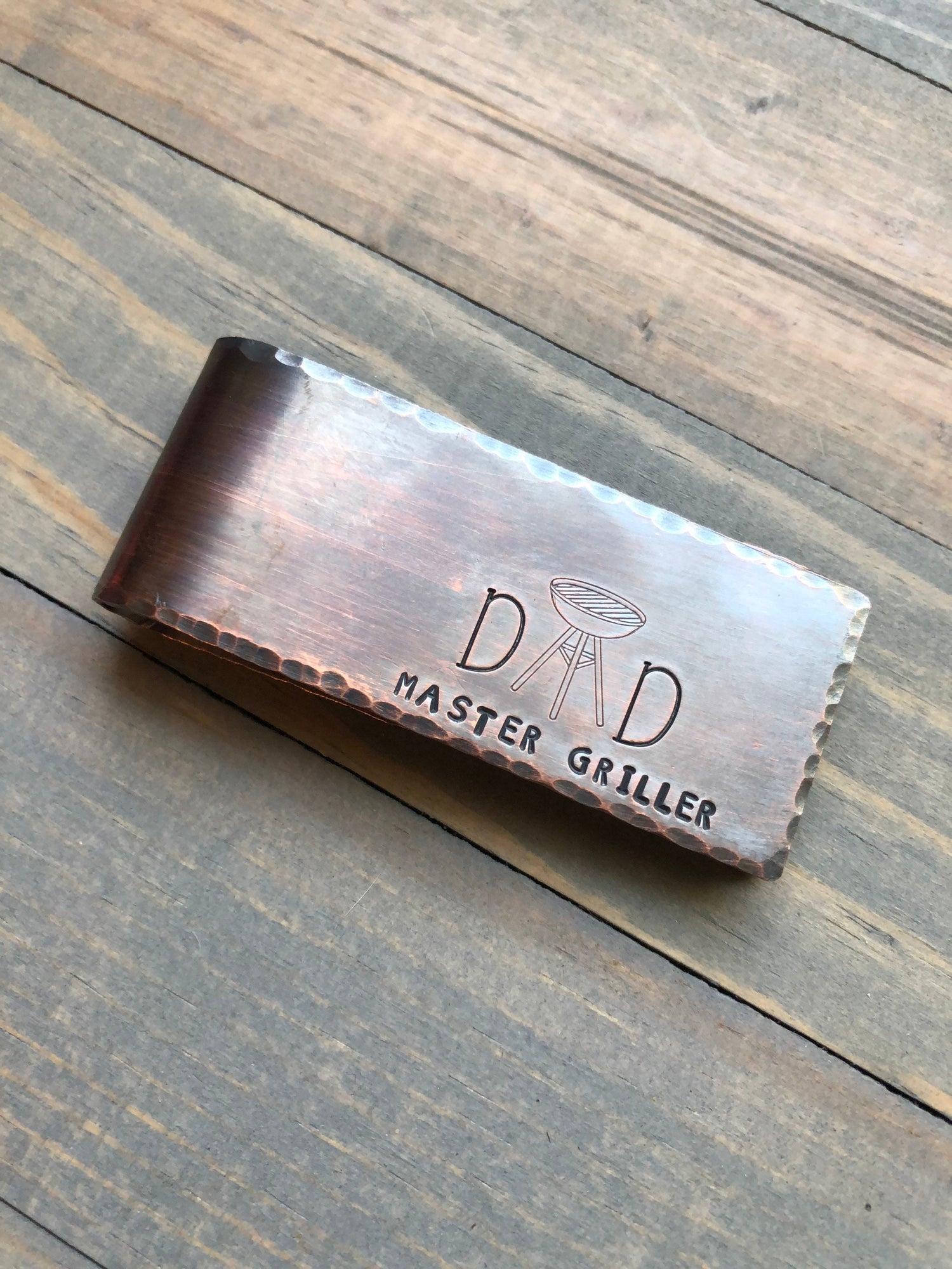 Copper Money Clip for Dad- Father's Day Gift - Personalized Master of the Grill Money Clip - Barbeque Money Holder for Father