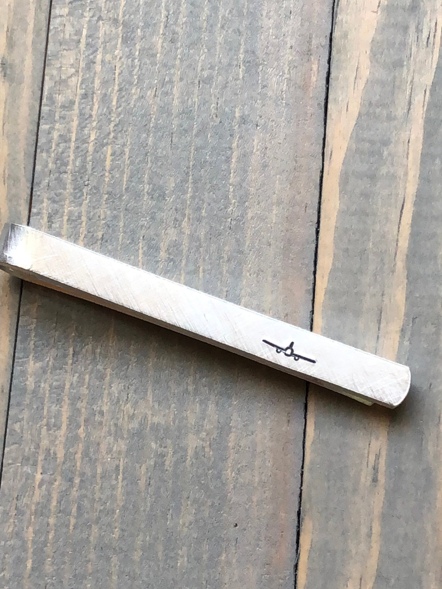 Tie Bar for Pilot - Father's Day Tie Clip-Tie Bar with Airplane - Personalized Tie Clip - Gift for Dad-Tie Tack