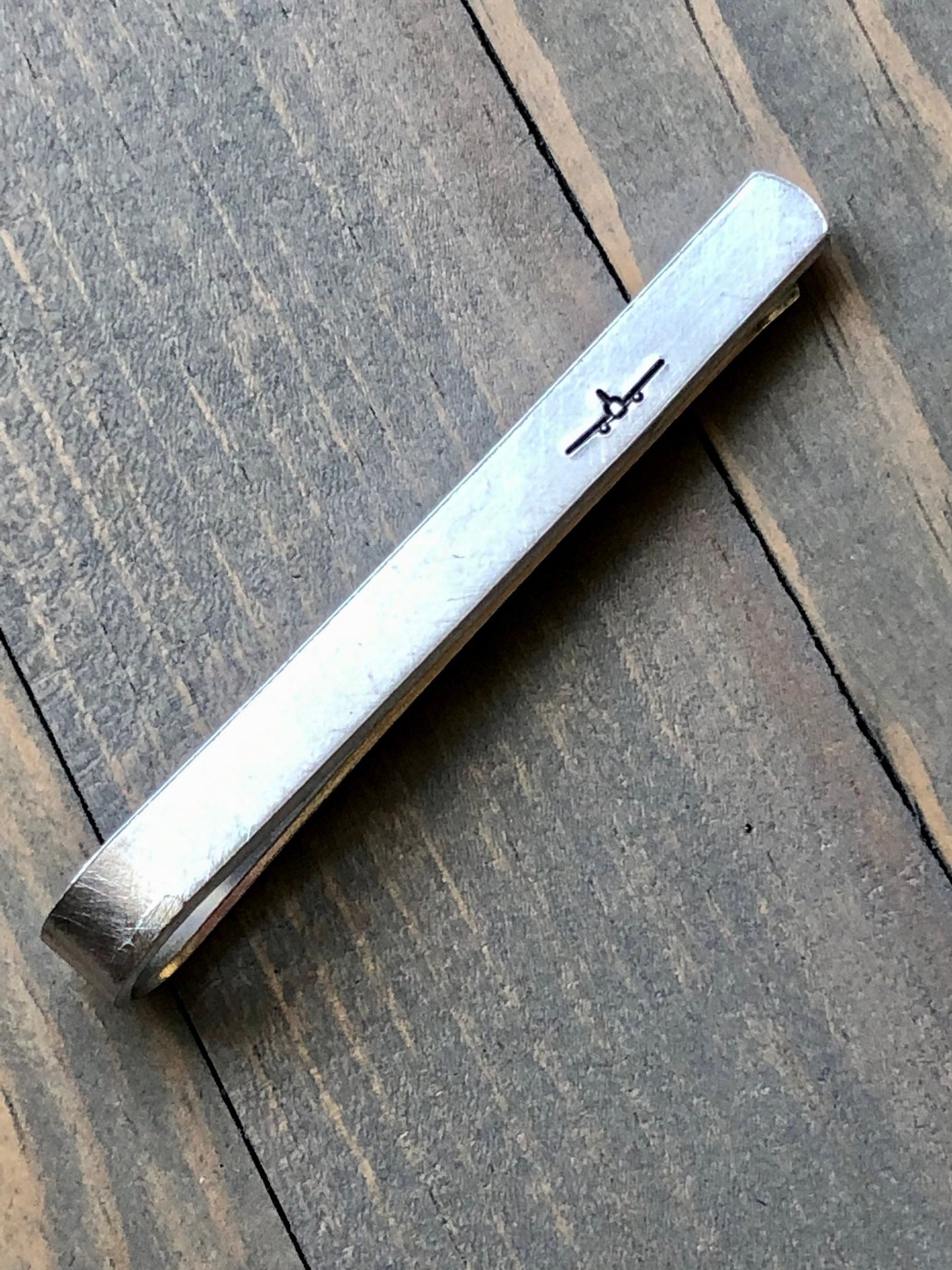 Tie Bar for Pilot - Father's Day Tie Clip-Tie Bar with Airplane - Personalized Tie Clip - Gift for Dad-Tie Tack
