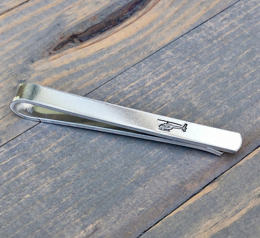 Tie Bar for Pilot - Father's Day Tie Clip-Tie Bar with Helicopter- Personalized Tie Clip - Gift for Dad-Tie Tack - Copter Pilot - Blackhawk