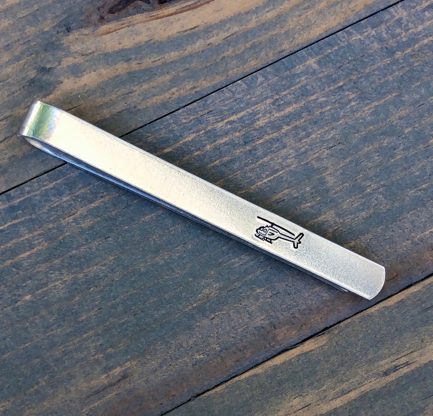 Tie Bar for Pilot - Father's Day Tie Clip-Tie Bar with Helicopter- Personalized Tie Clip - Gift for Dad-Tie Tack - Copter Pilot - Blackhawk