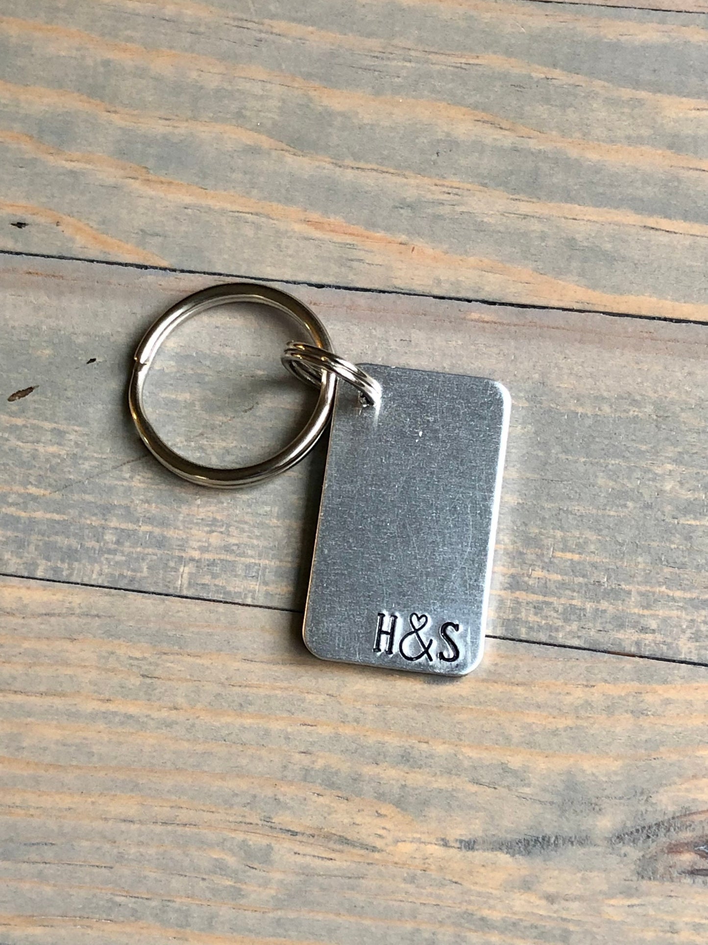 Valentine's Day Gift, Simple Initials Keychain, Gift for Him, Gift for Her, Anniversary, Boyfriend Girlfriend Gift, Birthday Keychain