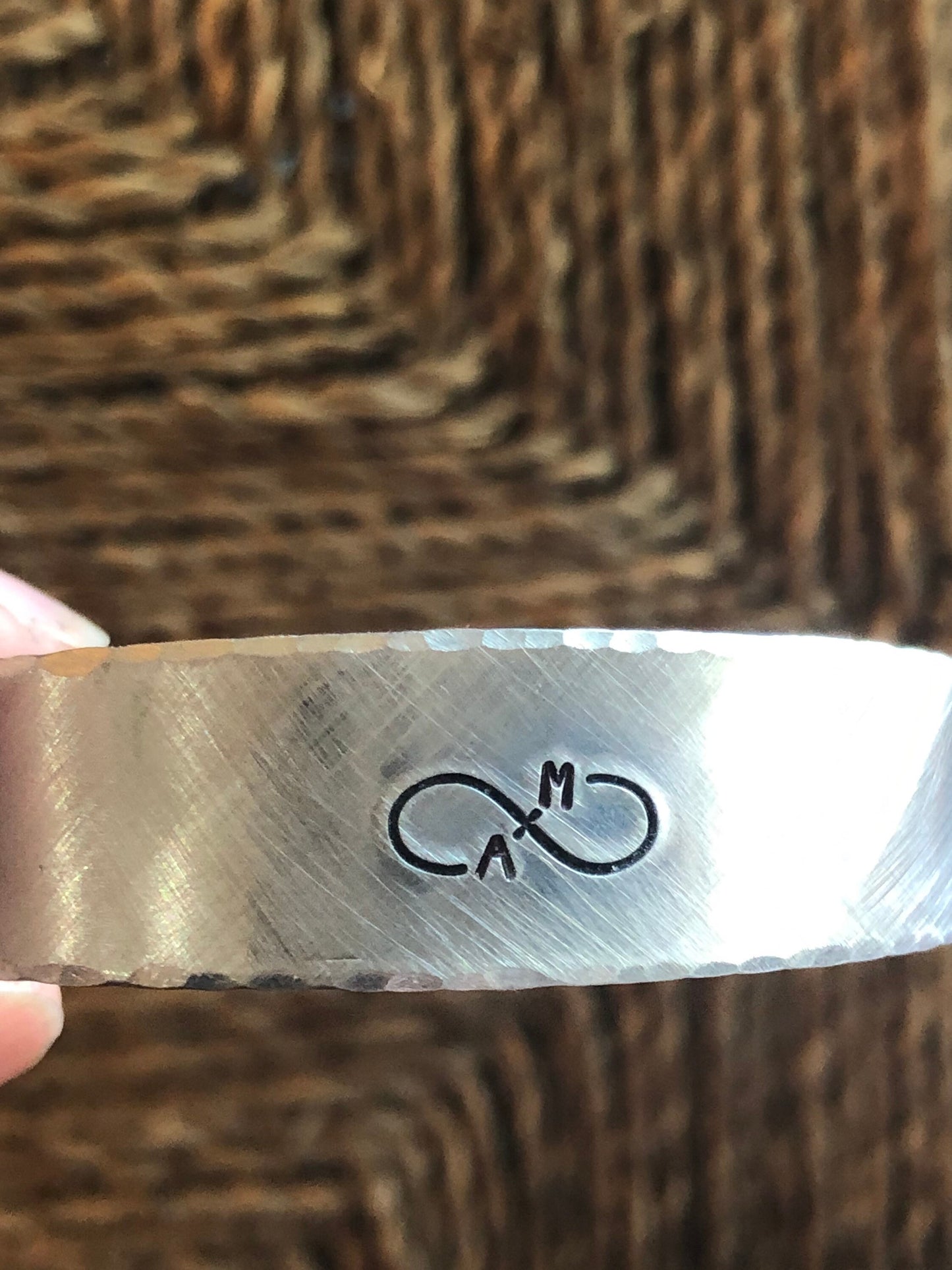 Silver Anniversary Bracelet - Jewelry for Anniversary - Infinity Sign w/Initials Cuff - gift for Girlfriend/Boyfriend with Initials