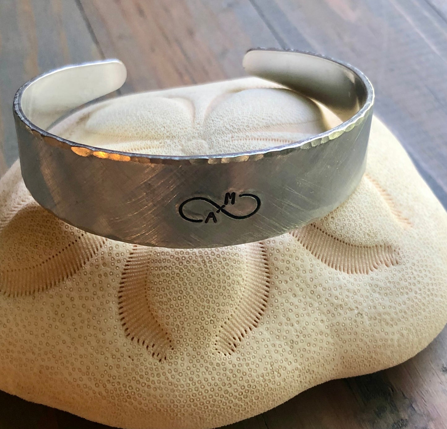 Silver Anniversary Bracelet - Jewelry for Anniversary - Infinity Sign w/Initials Cuff - gift for Girlfriend/Boyfriend with Initials