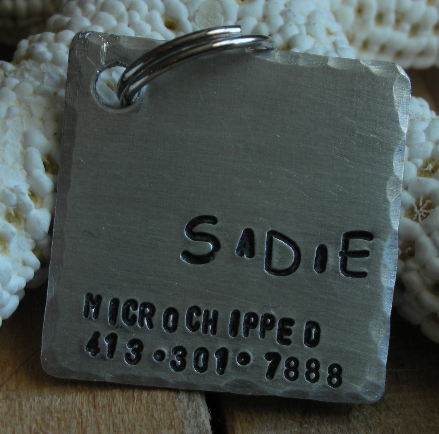 Custom Handstamped Dog/Pet ID Tag-The Sadie