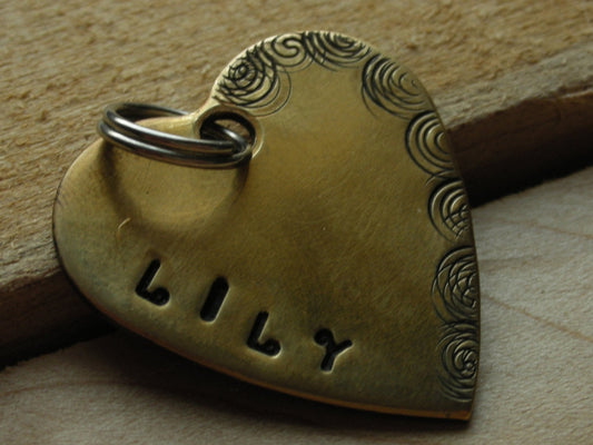 Custom Handstamped Pet ID Tag-The Lily in Nugold