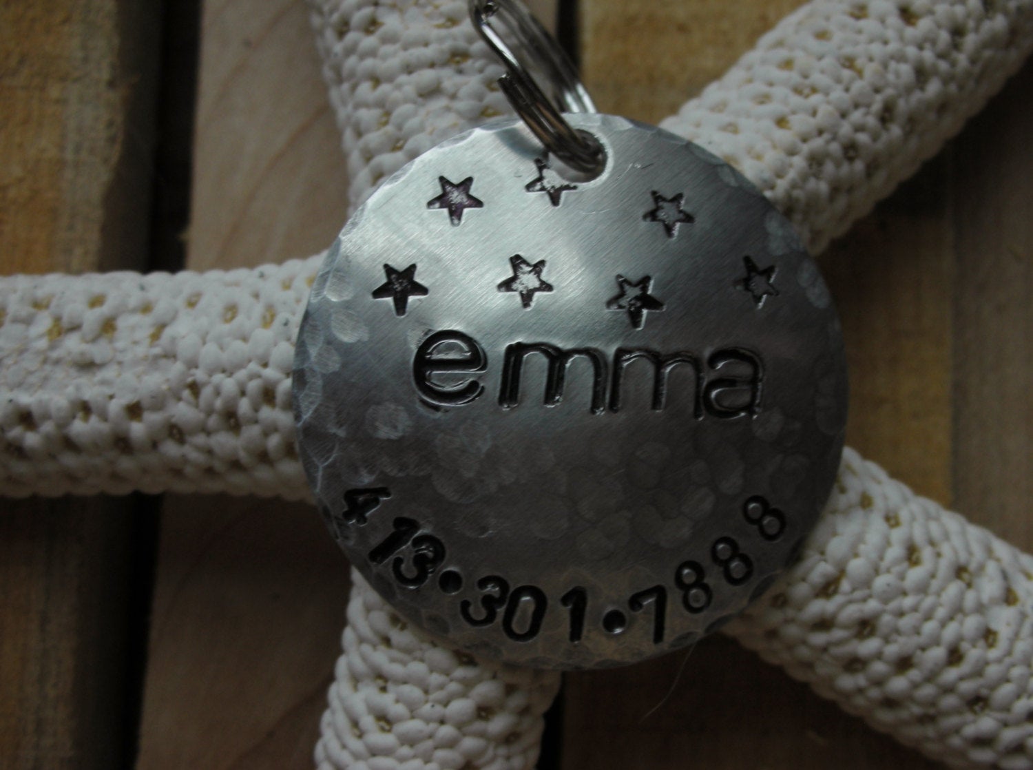 Custom Handstamped Dog/Pet ID Tag-The Emma
