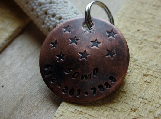 Custom Handstamped Dog/Pet ID Tag-The Soma