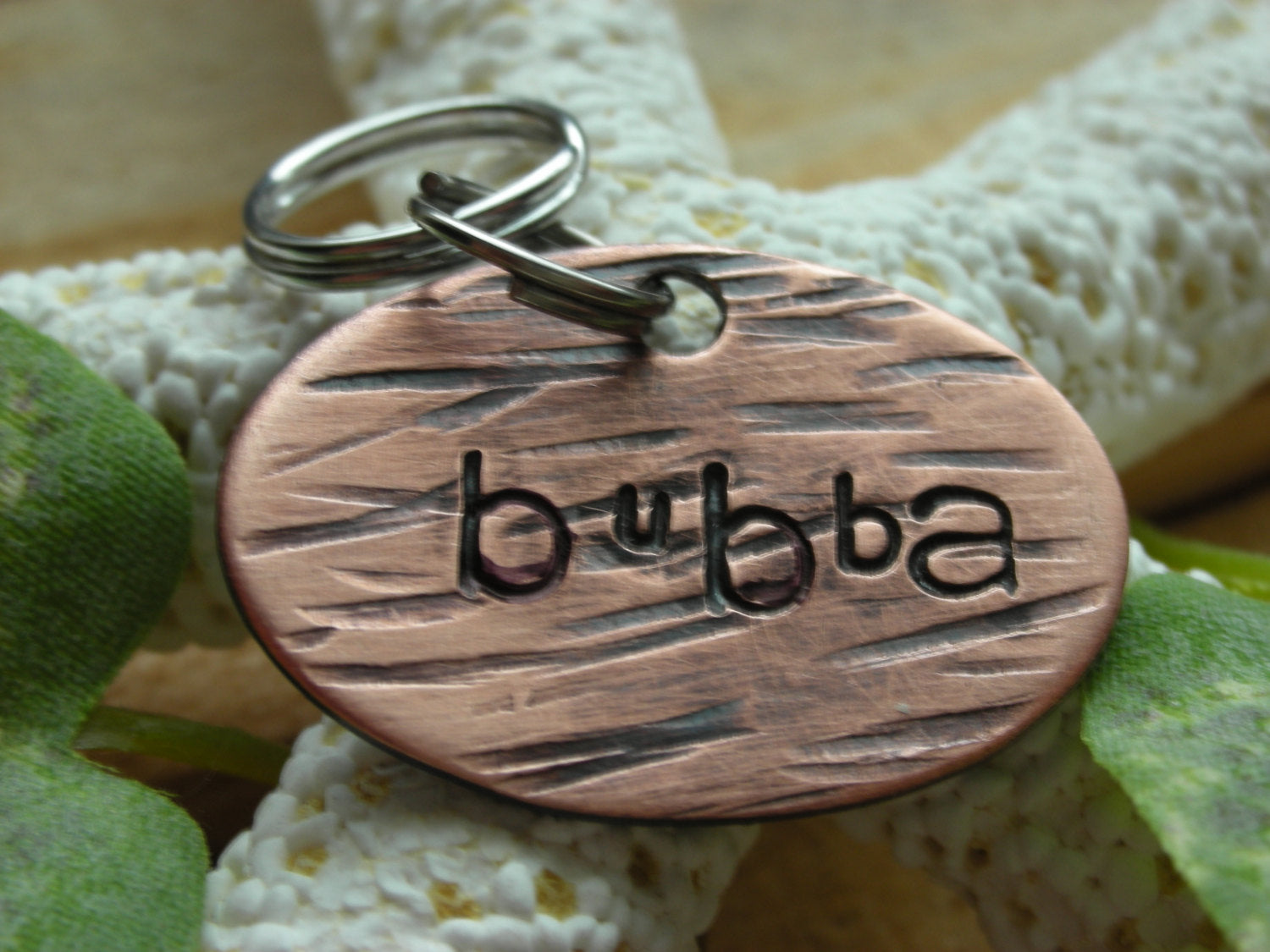 Copper Beech- Custom personalized pet ID tag for your dog, handstamped pet ID Tag