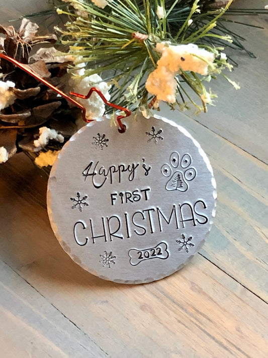 Personalized Puppy's First Christmas Ornament - Puppy' 1st Christmas - Rescue Dog's First Christmas - Dog's 1st Christmas Ornament