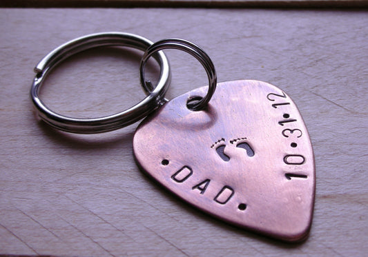 Fathers Day Gift -Classic Guitar Pick Keychain-Father Birthday Gift-Gift for Dad-New Dad Gift