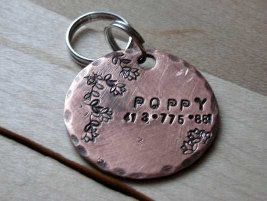 Custom Dog Tag- Pet ID Tag- Cat ID Tag - The Poppy