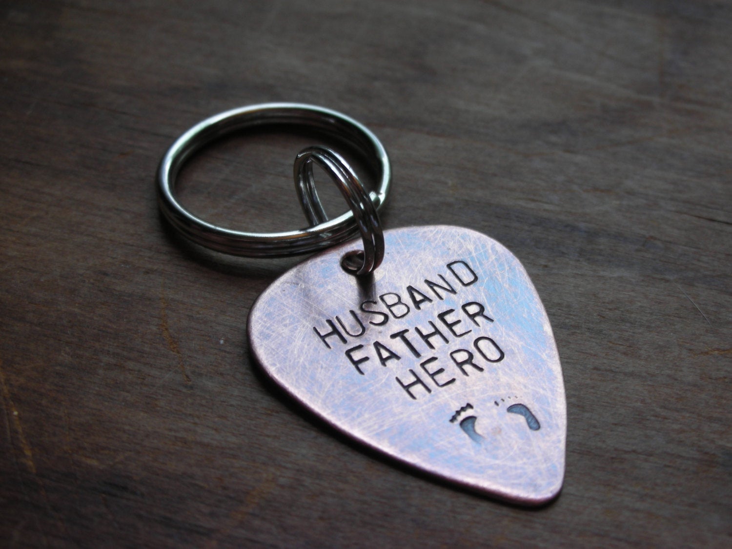 Fathers Day Gift -Classic Guitar Pick Keychain-Father Birthday Gift-Gift for Dad-Armed Forces Hero Dad-Army-Navy-Marines-Police-Firefighter