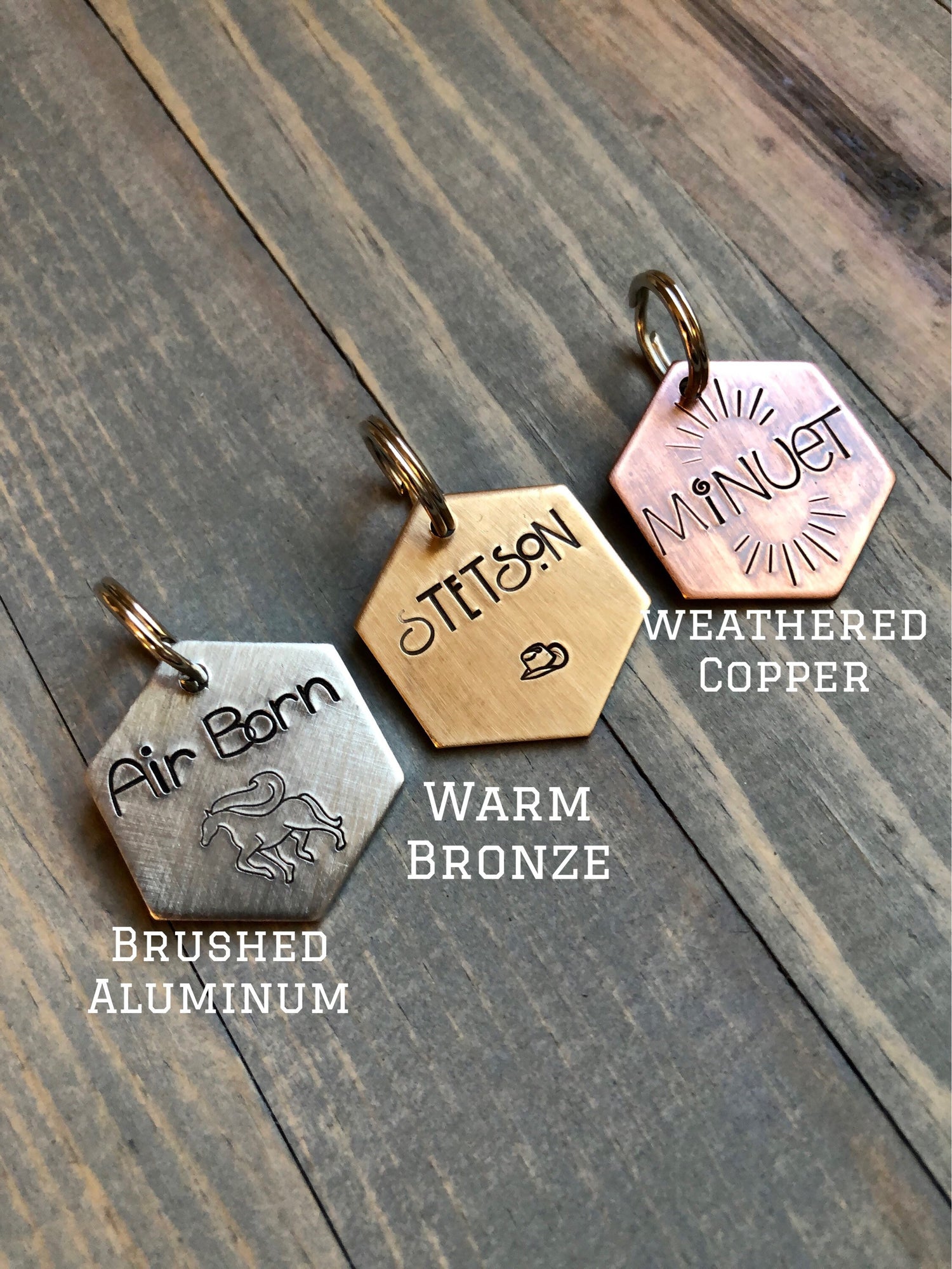 Custom Oblong Dog Tag with Double Heart-Personalized Dog Tag with Heart-Engraved Pet ID Tag-Tag for Dog Collar-Shadow