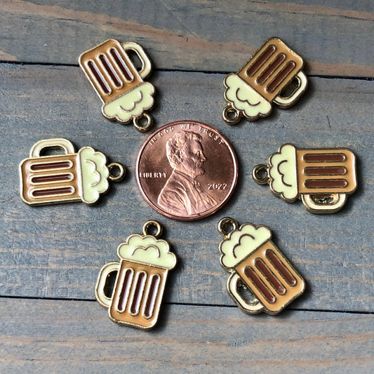 Beer Mug Charm for Dog Tag, Enamel Beer Charm, Mug Shaped Tag, Mug of Beer Tag, Cute Tag, Dog Tag, Pet ID Tag Charm
