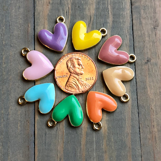 Heart Charm for Dog Tag, Enamel Heart Charm, Heart Shaped Tag, Chipped Tag, Cute Tag, Dog Tag, Pet ID Tag Charm