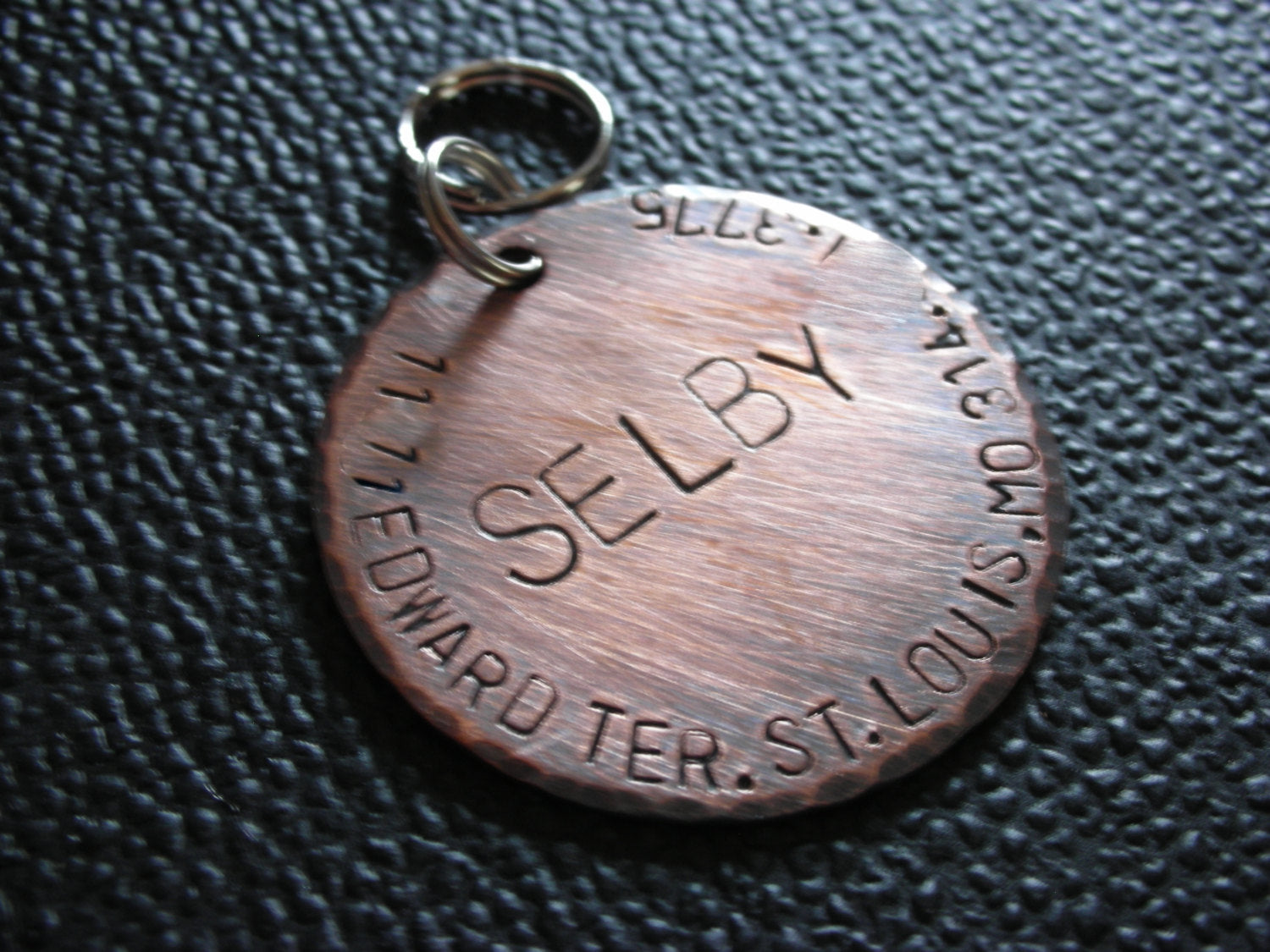 Custom pet ID tag for your dog, handstamped pet ID Tag-The Selby For Large-Big Dogs