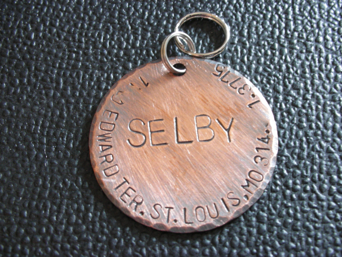 Custom pet ID tag for your dog, handstamped pet ID Tag-The Selby For Large-Big Dogs