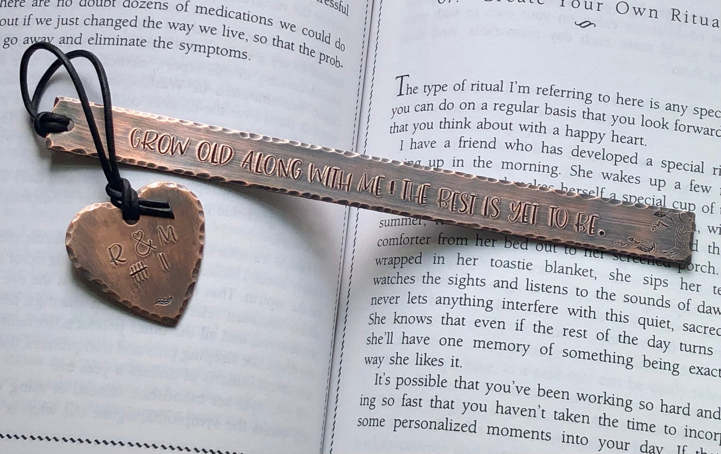 Copper Anniversary Bookmark, Gift for 7th Anniversary, 8th Anniversary Bronze Bookmark, Gift for Book Lover, Personalized Anniversary Gift