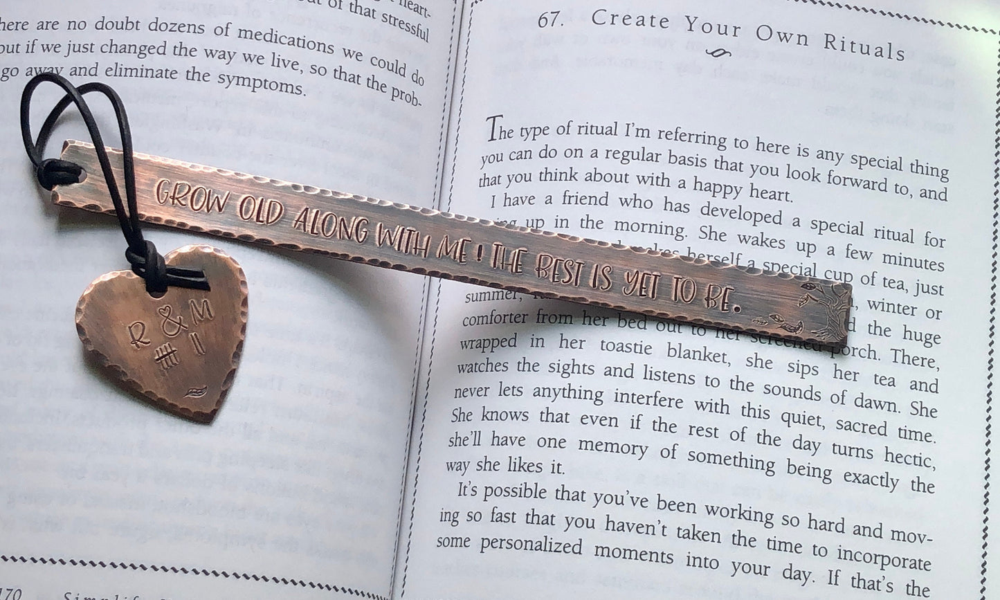 Copper Anniversary Bookmark, Gift for 7th Anniversary, 8th Anniversary Bronze Bookmark, Gift for Book Lover, Personalized Anniversary Gift