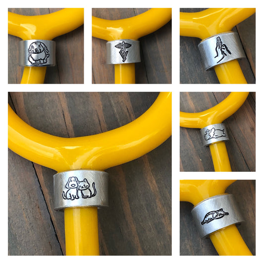 Stethoscope ID Tag for Veterinarian- Personalized Charm for Stethoscope -Gift for Vet Tech -Over 25 Designs-Vet Tech Student Graduation Gift