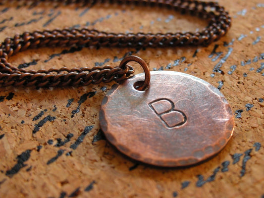 Mens Initial Necklace-Mens Copper Chain-Christmas Gift Boyfriend-Christmas Gift for Husband-Birthday Gift-Anniversary Gift-Boyfriend Gift