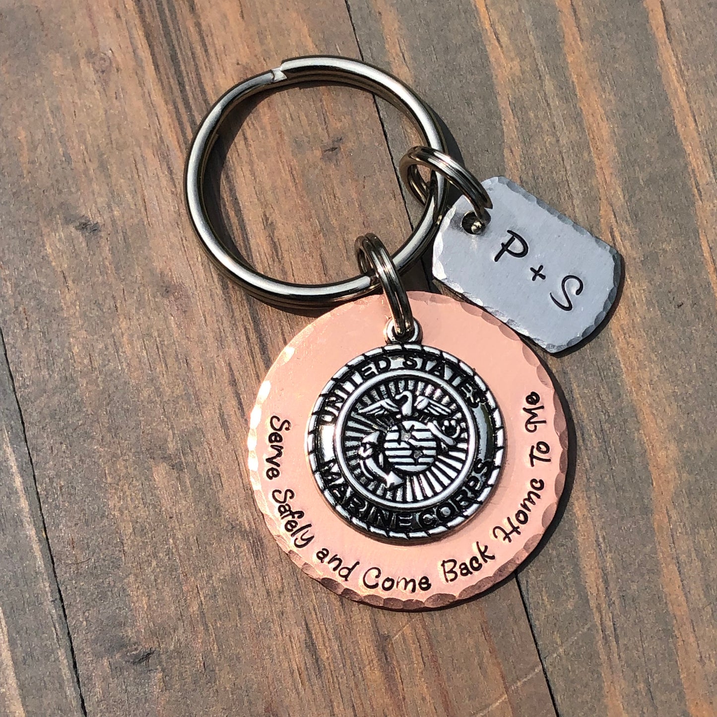 Serve Safely & Come Back Home to Me, Personalized Marines Keychain, Deployment Gift,Boyfriend, Girlfriend,Husband, Wife, Long Distance Love