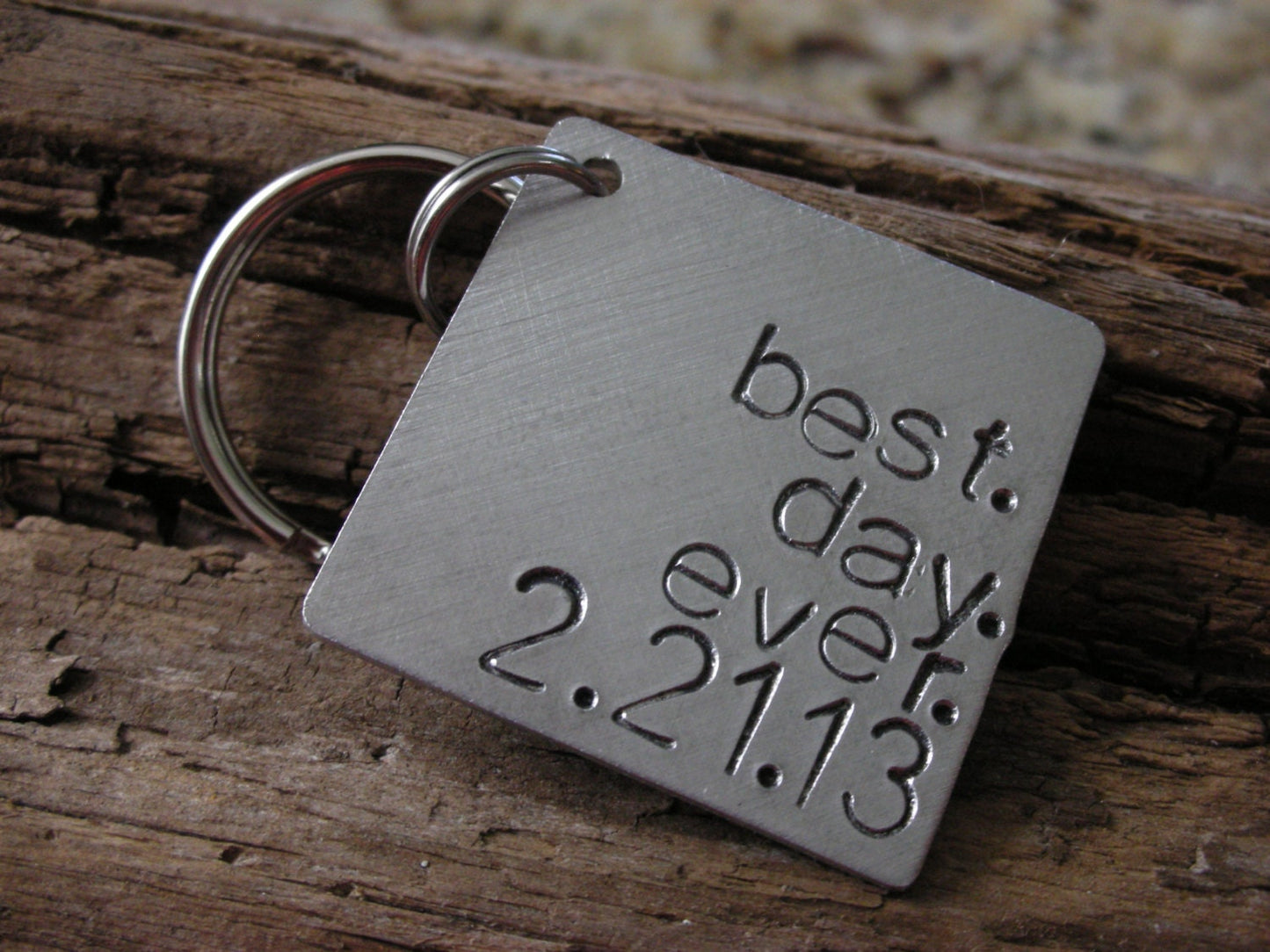 best.day.ever. keychain with date-Custom Handstamped Personalized Keychain-Wedding Gift-Engagement Gift-New Baby Gift