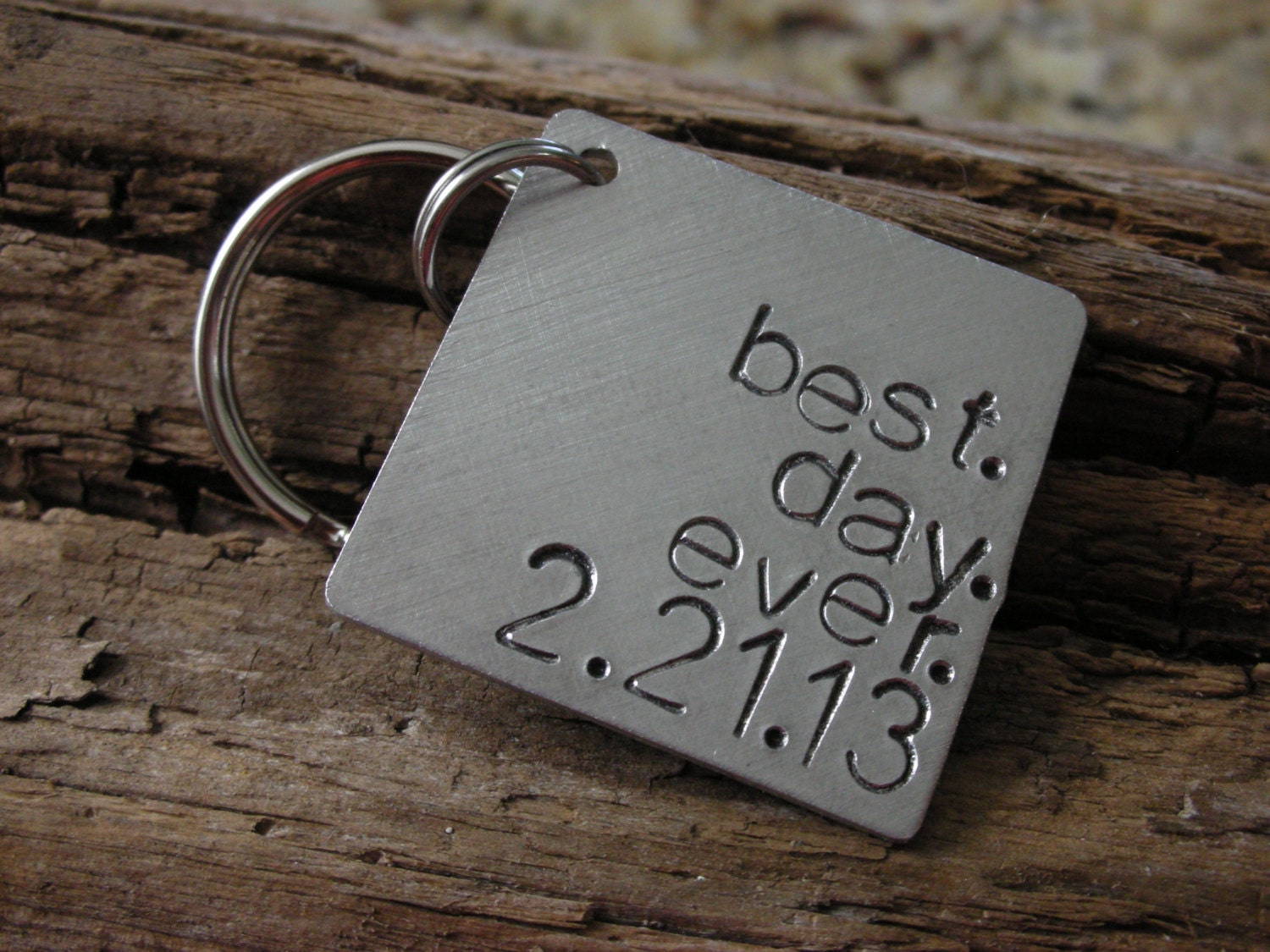 best.day.ever. keychain with date-Custom Handstamped Personalized Keychain-Wedding Gift-Engagement Gift-New Baby Gift