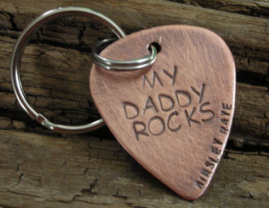 Fathers Day Gift -Classic Guitar Pick Keychain-Father Birthday Gift-Gift for Dad-Music Lover Dad-Guitar Player Dad