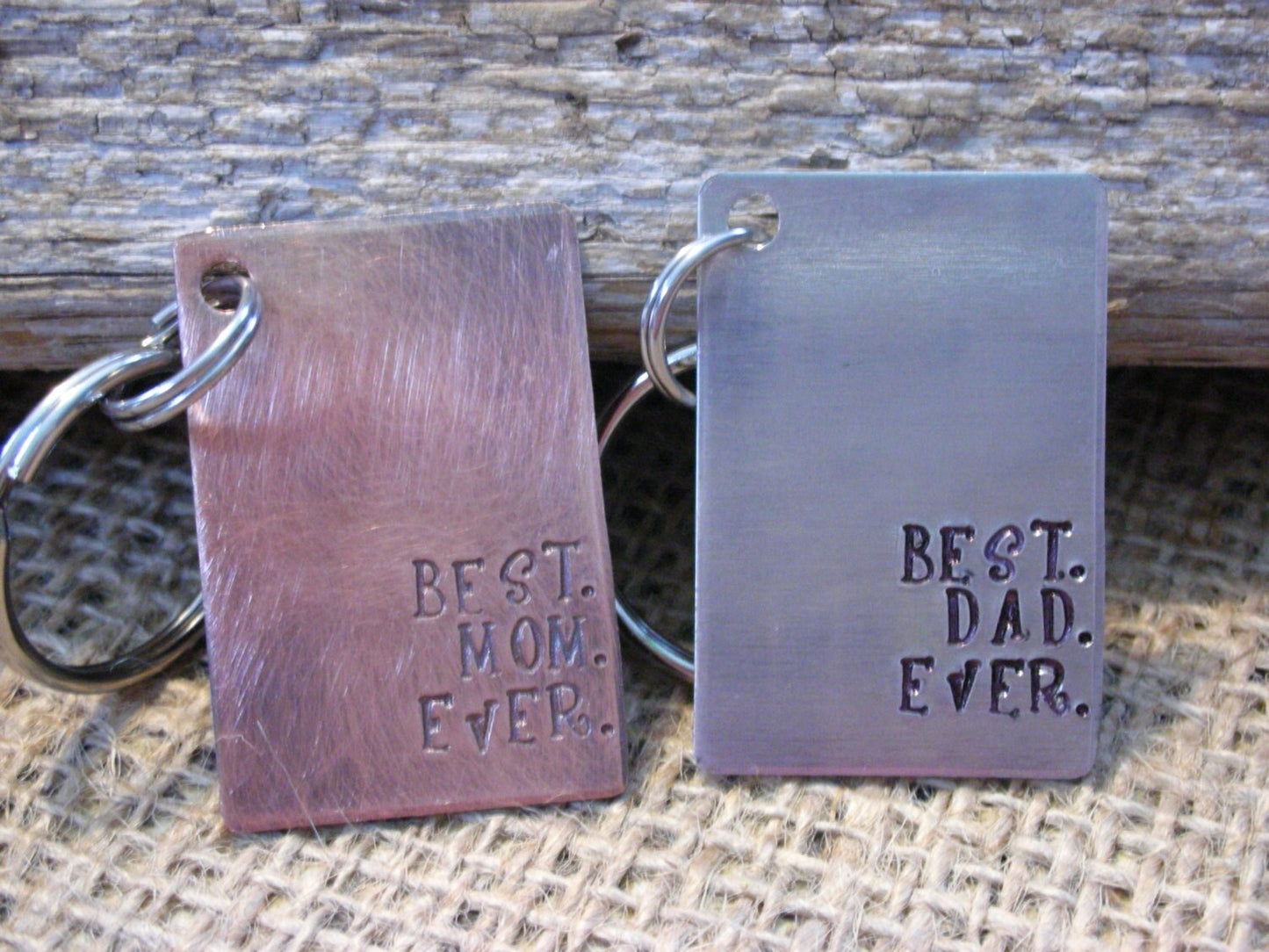 best.dad.ever. keychain -Fathers Day Keychain-Gift for Dad-Custom Handstamped Personalized Keychain