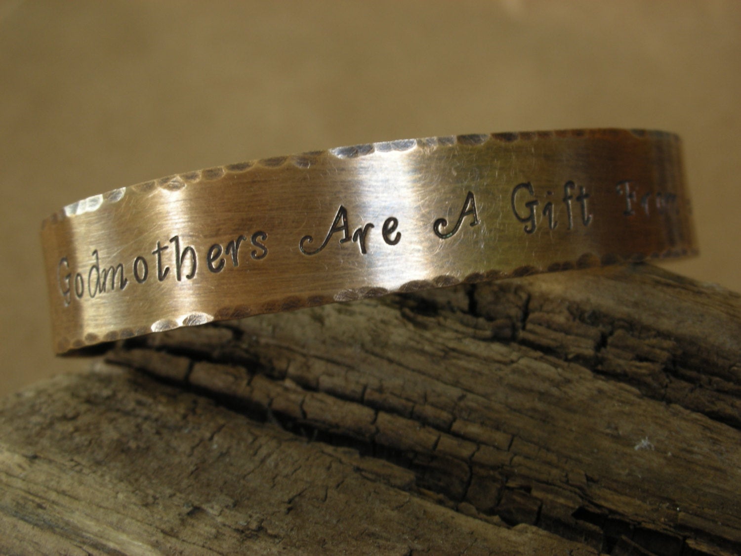 Custom Hand Stamped God Mother Bracelet-Personalized Bracelet in Copper, Aluminum And Bronze-Gift for Godmother-Godparent Gift-