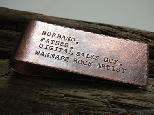 Fathers Day Personalized Money Clip in Copper-christmas Gift-Gift for Christmas-Moneyclip for Dad