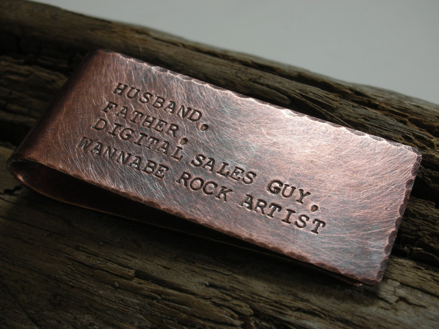 Fathers Day Personalized Money Clip in Copper-christmas Gift-Gift for Christmas-Moneyclip for Dad