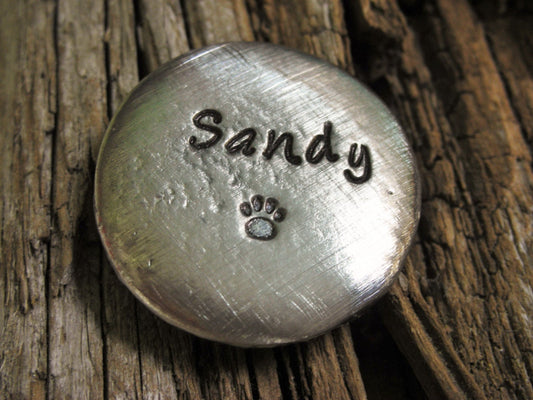 Pet Memorial Pocket Pebbles-Dog Memorial-Cat Memorial-Pet Remembrance-Worry Stone-Pewter