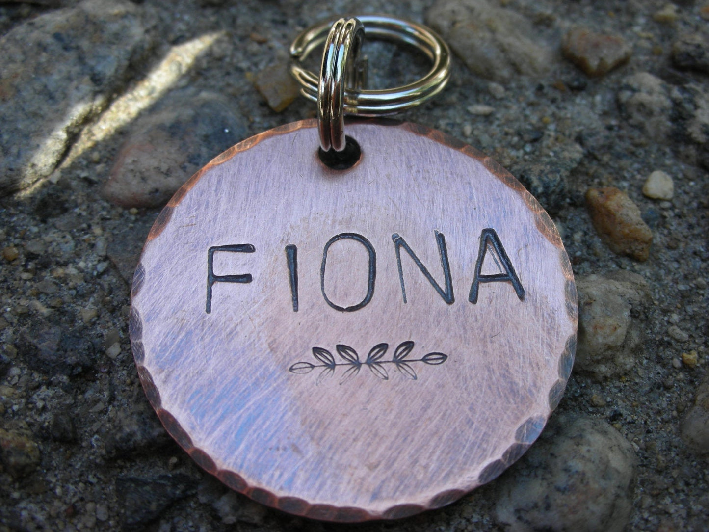Custom Handstamped Dog - Pet ID Tag-The Fiona