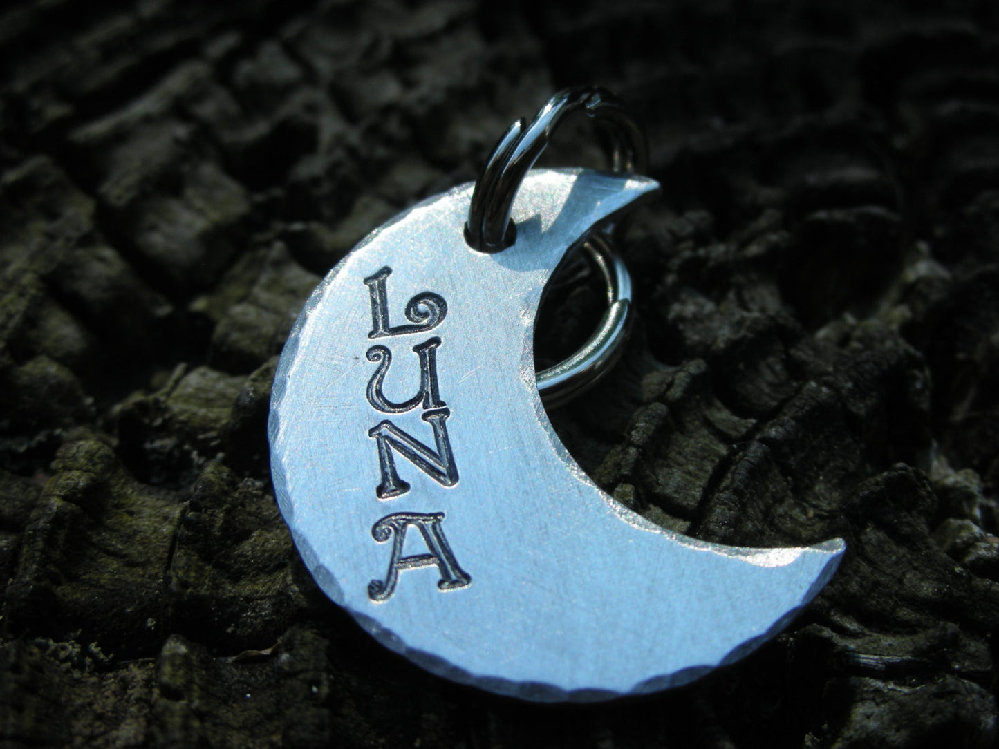 Custom Handstamped Dog/Pet ID Tag-The Luna