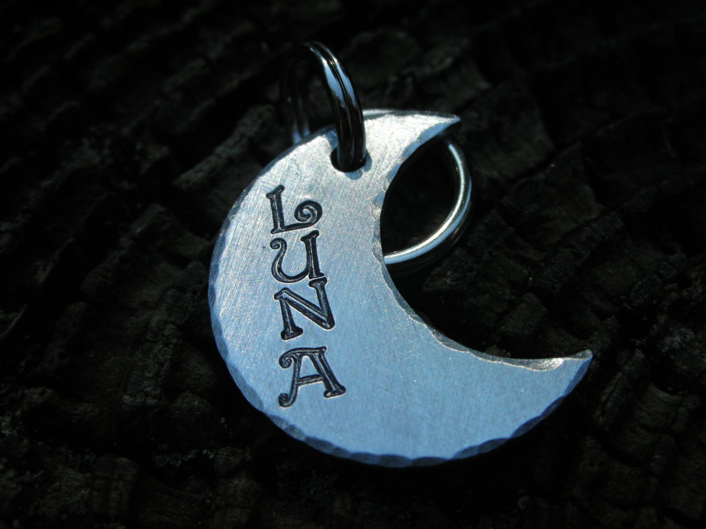 Custom Handstamped Dog/Pet ID Tag-The Luna