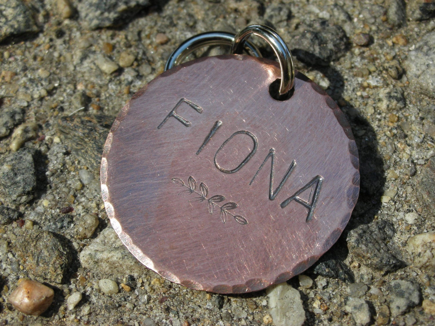 Custom Handstamped Dog - Pet ID Tag-The Fiona