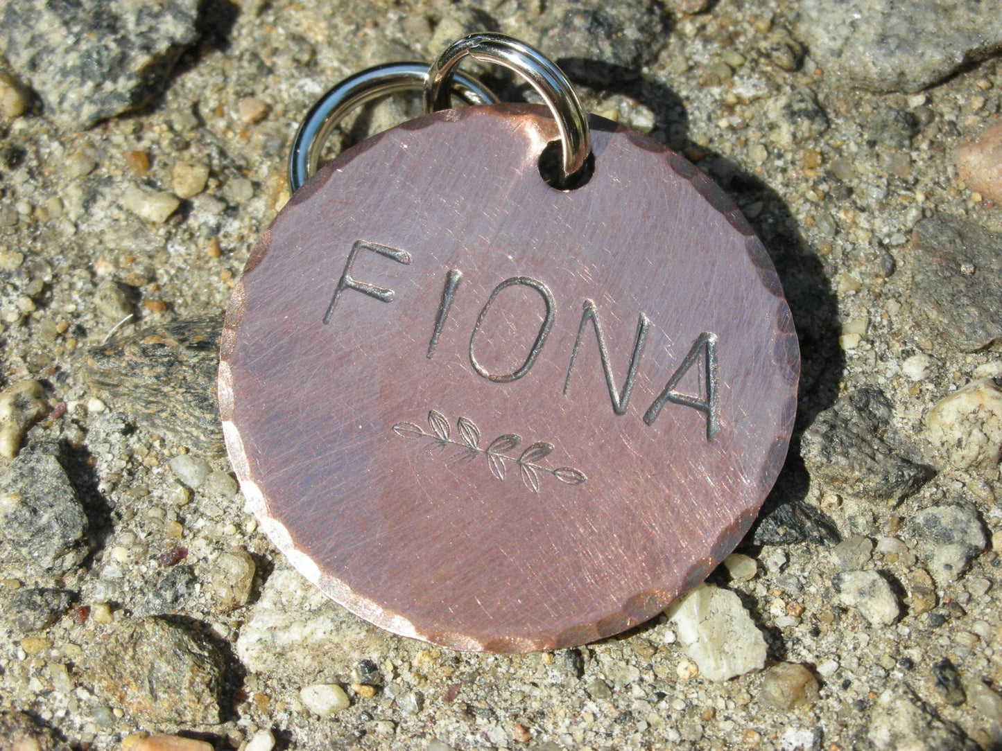 Custom Handstamped Dog - Pet ID Tag-The Fiona