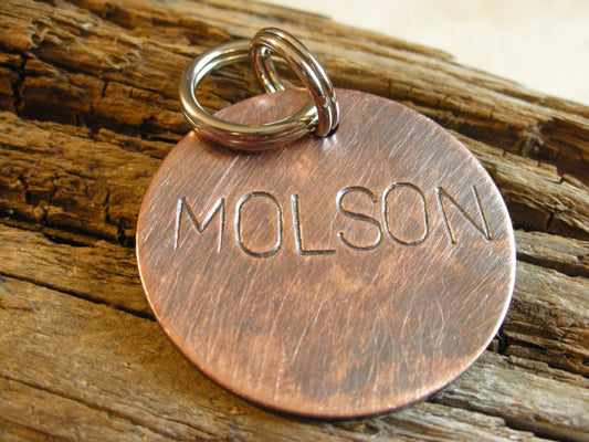 Custom Handstamped Dog/Pet ID Tag-The Molson