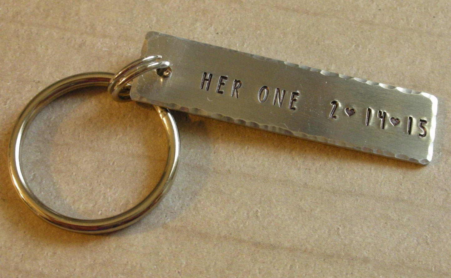 Couples Key Chain Set-Hand Stamped Couples Keychains-Her One His Only Gift for Valentines Day-Gift for Bride & Groom-Weddng Gift-Shower Gift