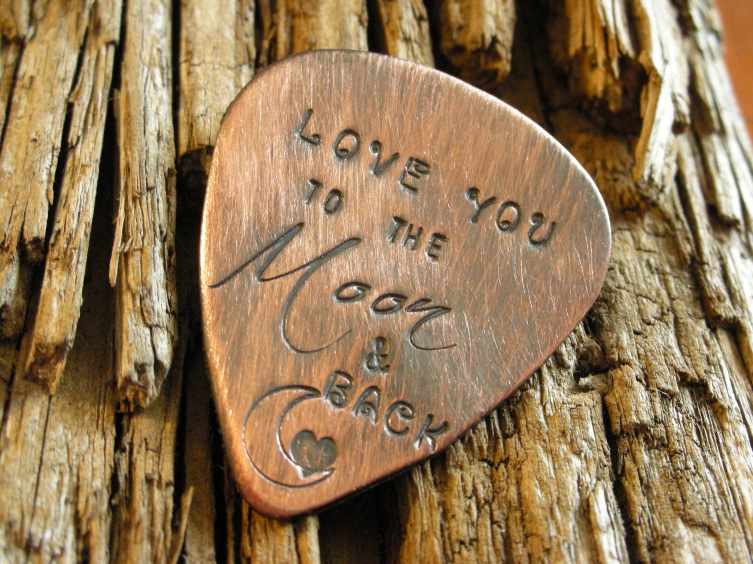 Custom Guitar Pick-Christmas Gift-Love You to the Moon and Back-Guitar Pick Keychain-Guitar Pick Necklace-Personalized Guitar Pick